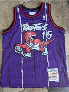 Mitchell Ness Toronto Raptors Youth Jersey Vince Carter #15 Purple Medium